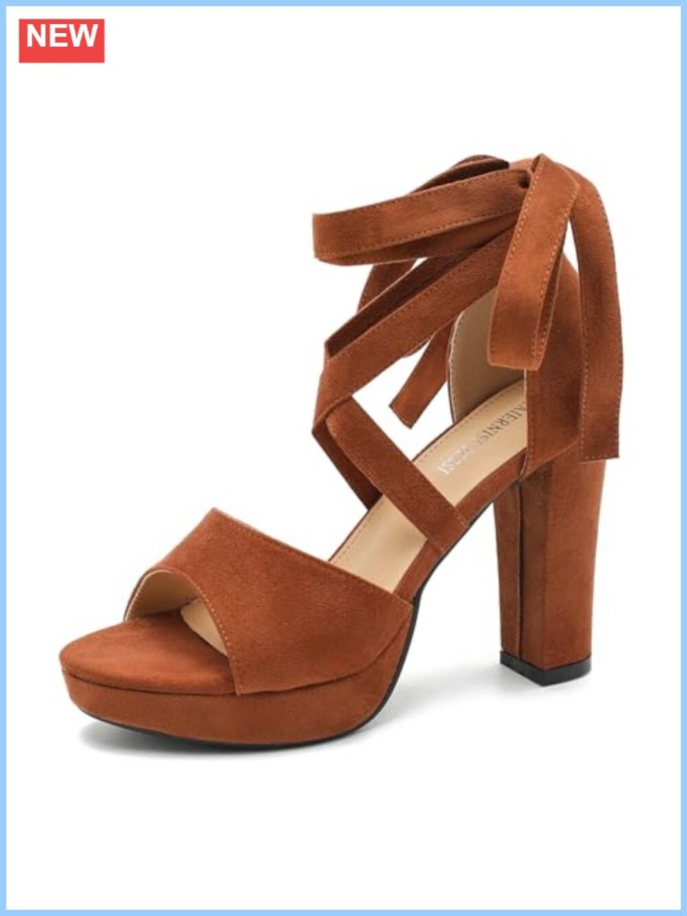 Women's Strappy Platform Heeled Sandals Lace-Up Chunky Heels Open Toe
